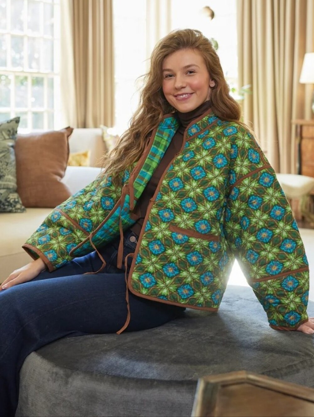 The Eloise Reversible Quilted Jacket - Crown Jewel